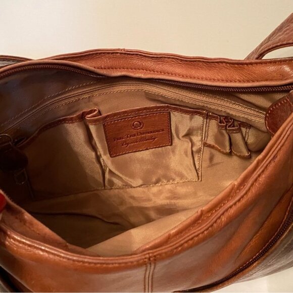 OSGOODE MARLEY BAG SHOULDER BROWN LEATHER SOFT TEXTURED SMOOTH ZIP TOP - Picture 11 of 13